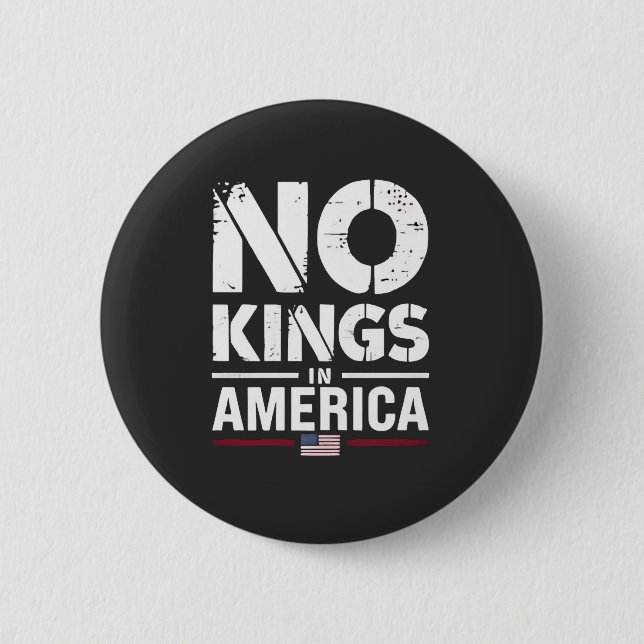 No Kings in America Patriotic American Flag 6 Cm Round Badge (Front)