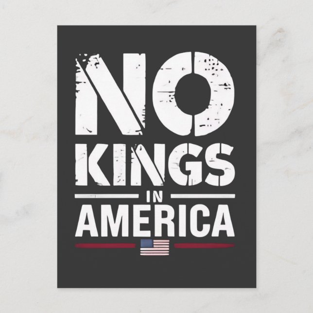 No Kings in America Patriotic American Flag Holiday Postcard (Front)