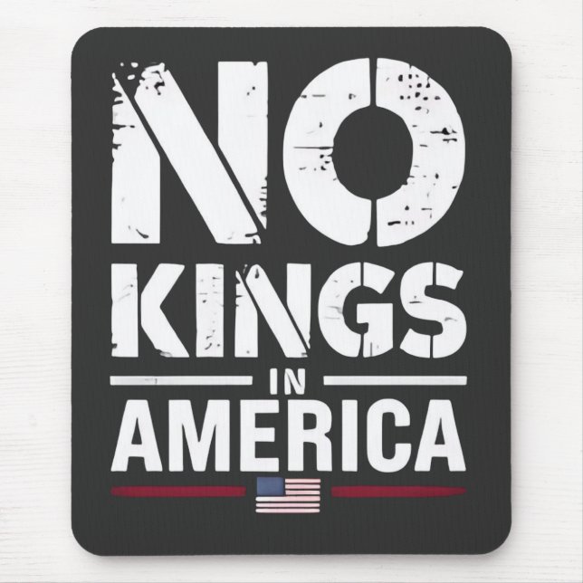 No Kings in America Patriotic American Flag Mouse Mat (Front)