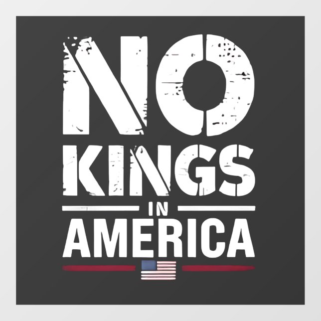 No Kings in America Patriotic American Flag Window Cling (Sheet)