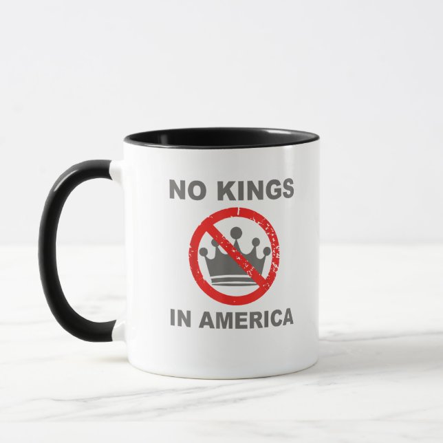 No Kings In America Patriotic Casual Mug (Left)