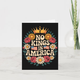 No Kings In America Patriotic Democracy Dom Retro Card