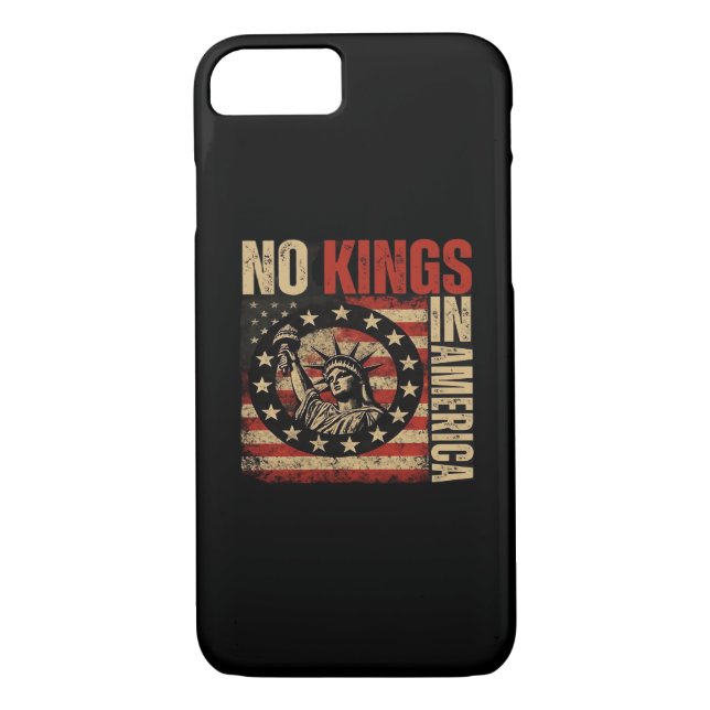 No Kings In America Patriotic Grunge Classic Vinta Case-Mate iPhone Case (Back)