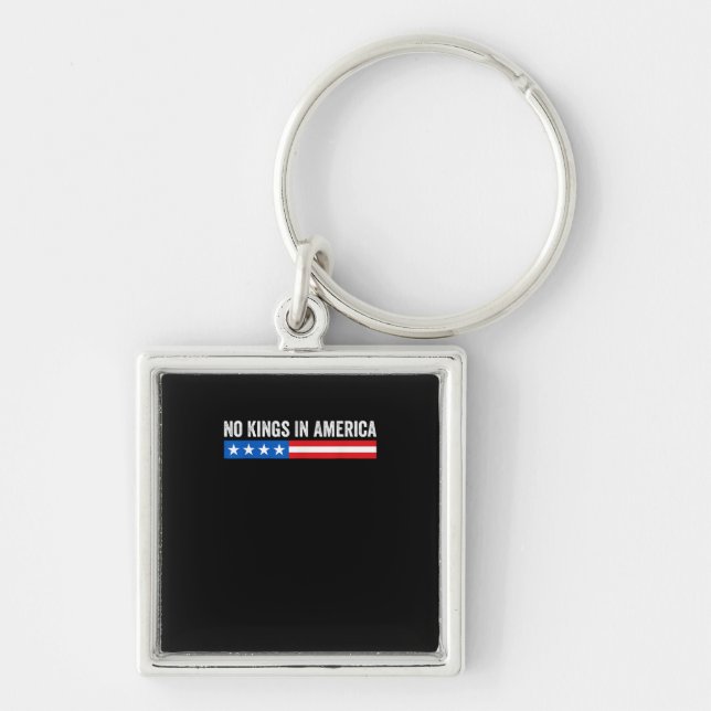 No Kings In America Patriotic Style Key Ring (Front)