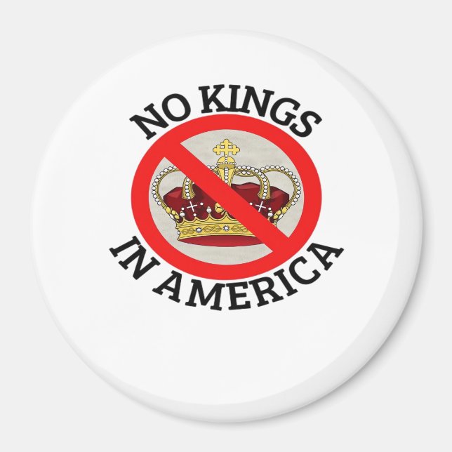 No Kings In America Patriotic Style Magnet (Front)