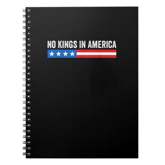 No Kings In America Patriotic Style Notebook (Front)