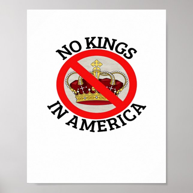 No Kings In America Patriotic Style Poster (Front)