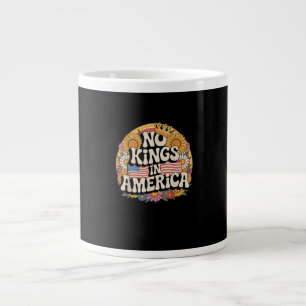 No Kings In America Patriotic Vintage Graphic Look Large Coffee Mug