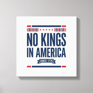 No Kings in America Patriotic Vintage Vector Desig Canvas Print