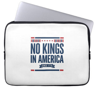No Kings in America Patriotic Vintage Vector Desig Laptop Sleeve
