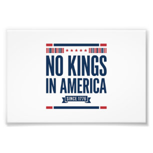 No Kings in America Patriotic Vintage Vector Desig Photo Print
