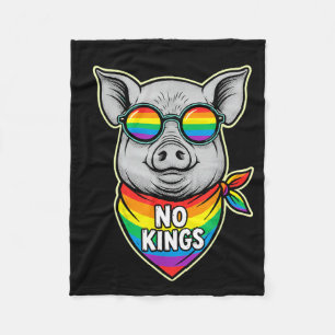 No Kings in America Pig Fleece Blanket