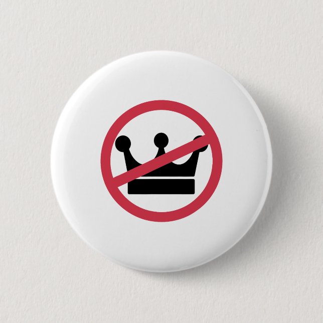 No Kings In America Pro Democracy Anti Monarchy Ol 6 Cm Round Badge (Front)