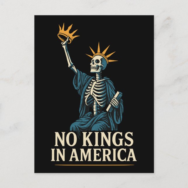 No Kings in America Protest Holiday Postcard (Front)