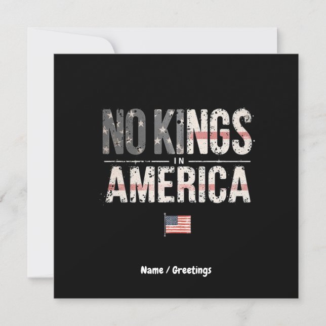 No Kings in America Proudly Independant & Free Invitation (Front)