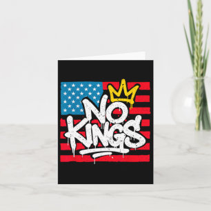 No Kings In America Resist Trump Protest Patriotic Card
