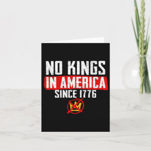 No Kings In America Resist Trump Protest Patriotic Card