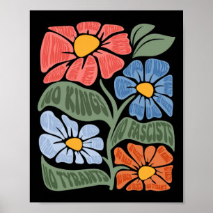 No Kings In America Resist Trump Protest Patriotic Poster