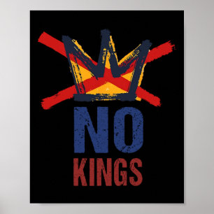 No Kings In America Resist Trump Protest Patriotic Poster