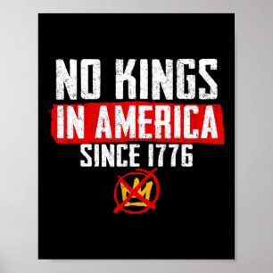 No Kings In America Resist Trump Protest Patriotic Poster