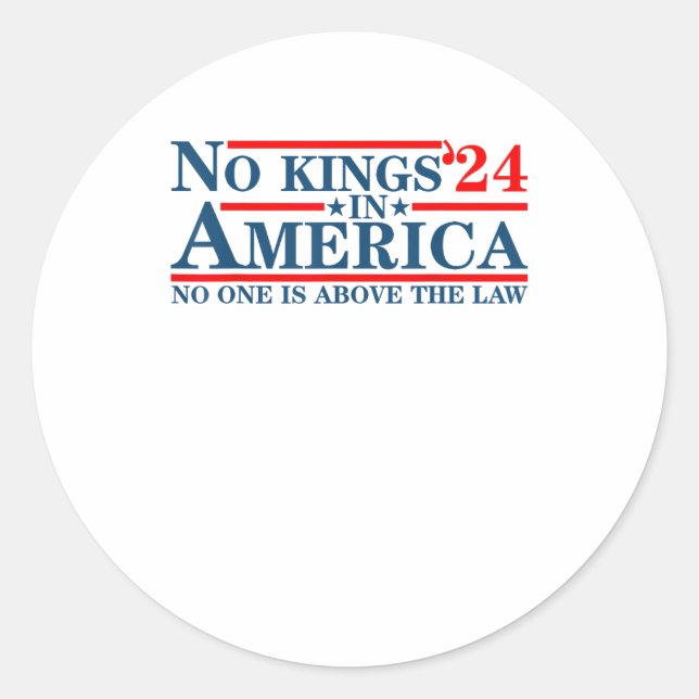 No Kings In America Retro Classic Classic Round Sticker (Front)