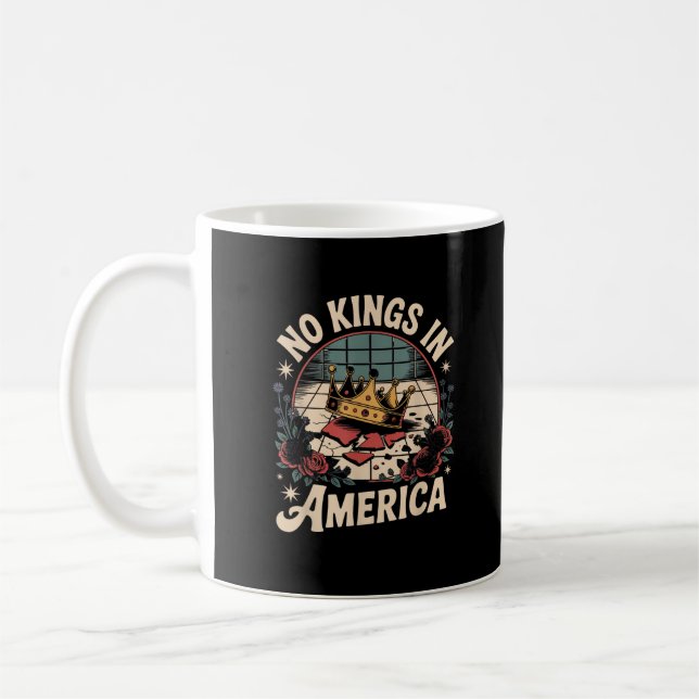 No Kings In America Retro Classic Coffee Mug (Left)