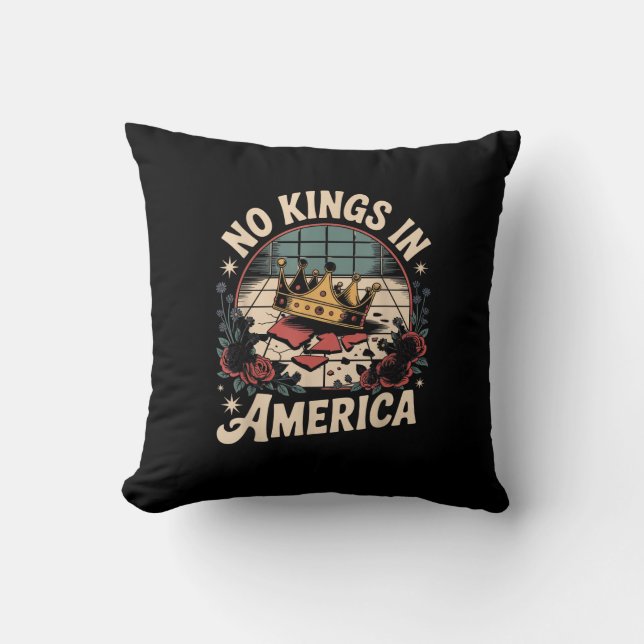 No Kings In America Retro Classic Cushion (Front)