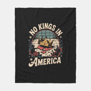 No Kings In America Retro Classic Fleece Blanket
