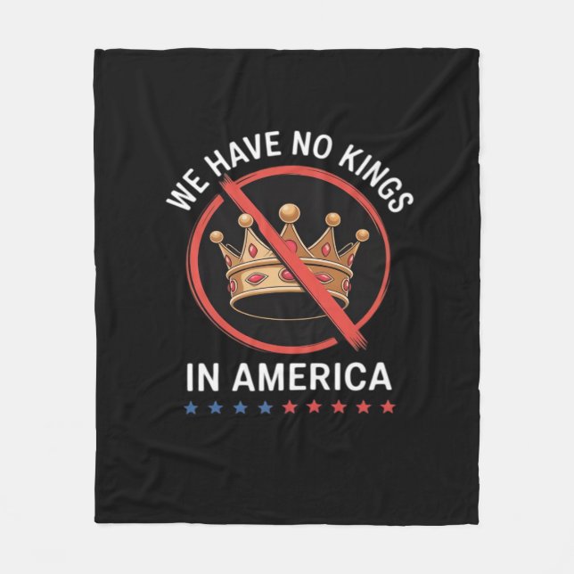 No Kings In America Retro Classic Fleece Blanket (Front)