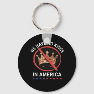 No Kings In America Retro Classic Key Ring
