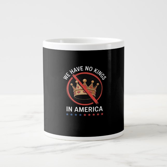 No Kings In America Retro Classic Large Coffee Mug (Front)