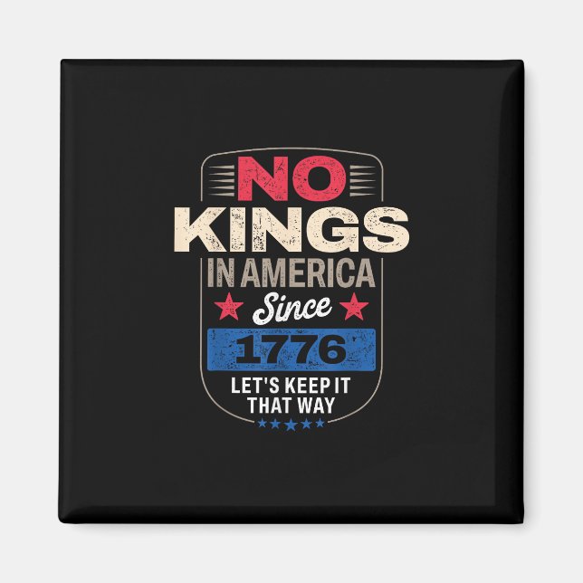 No Kings In America Retro Classic Magnet (Front)