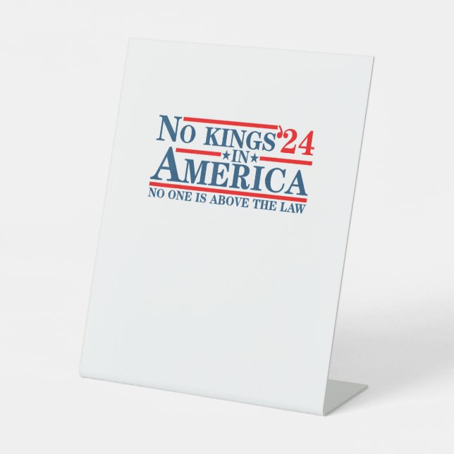 No Kings In America Retro Classic Pedestal Sign (Front)