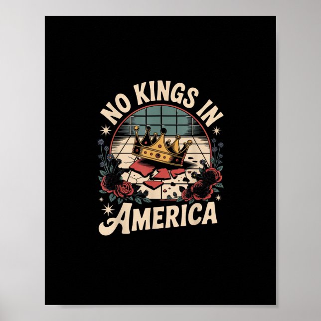 No Kings In America Retro Classic Poster (Front)