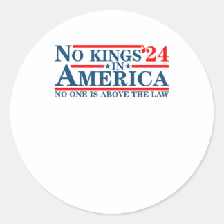 No Kings In America Retro Classic Round Sticker