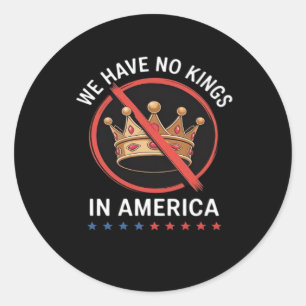 No Kings In America Retro Classic Round Sticker