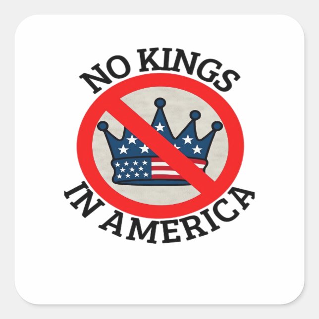 No Kings In America Retro Classic Square Sticker (Front)