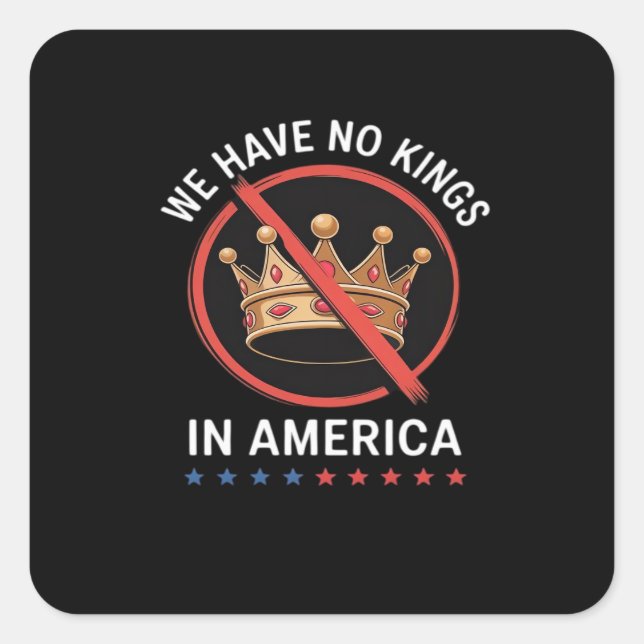 No Kings In America Retro Classic Square Sticker (Front)