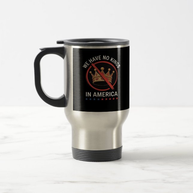 No Kings In America Retro Classic Travel Mug (Left)