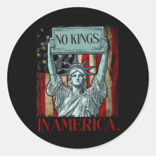 No Kings In America Retro Of Liberty Classic Round Sticker