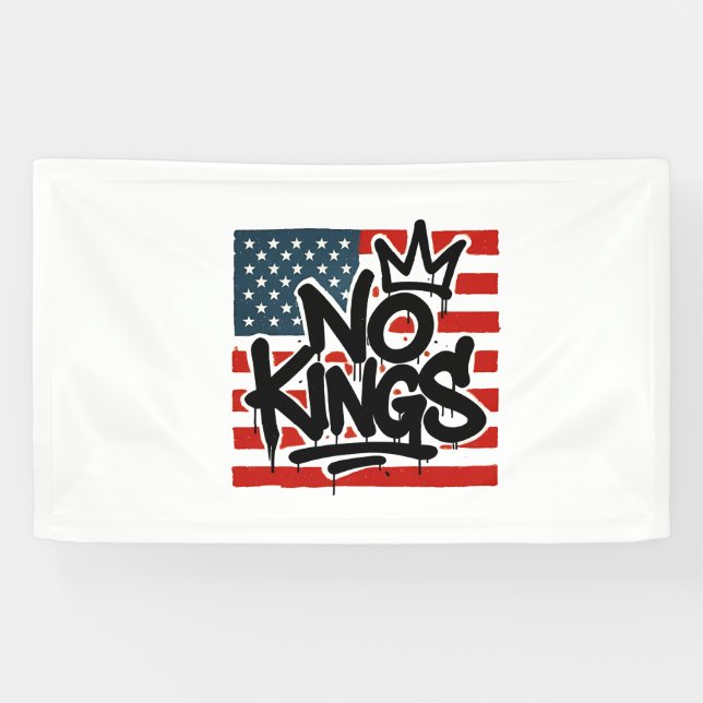 No Kings In America Save Democracy I Dissent Anti  Banner (Horizontal)