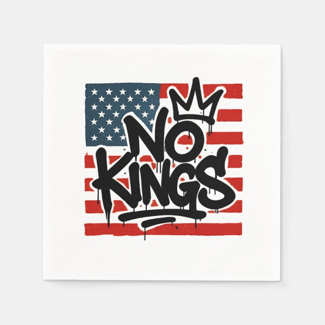 No Kings In America Save Democracy I Dissent Anti  Napkin (Front)