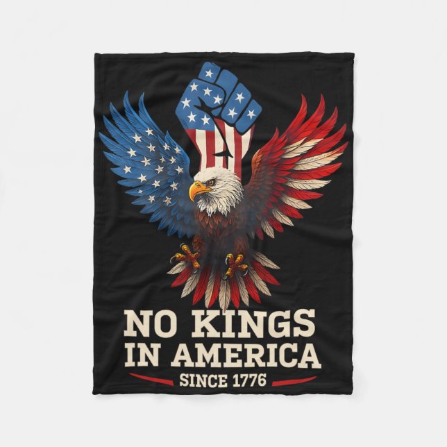 No Kings In America Since 1776 America Flag 5  Fleece Blanket (Front)