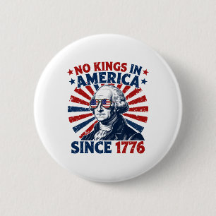No Kings In America Since 1776 Distressed Flag Usa 6 Cm Round Badge