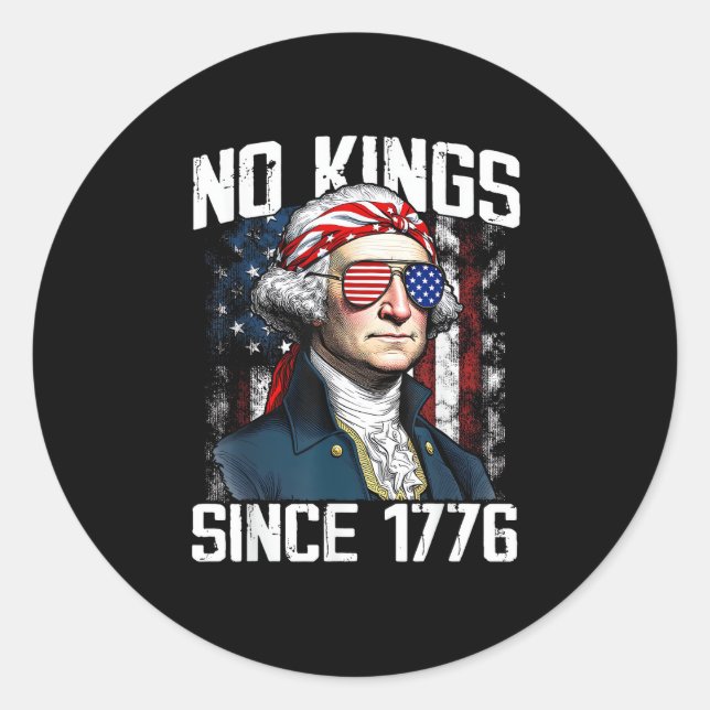 No Kings In America Since 1776 Distressed USA Classic Round Sticker (Front)