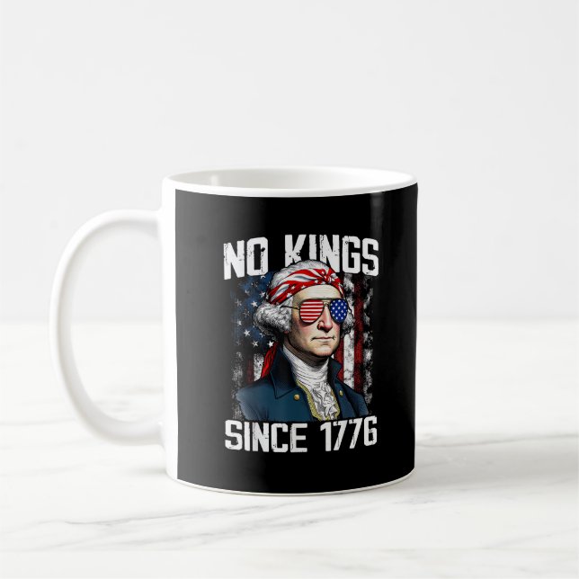 No Kings In America Since 1776 Distressed USA Coffee Mug (Left)