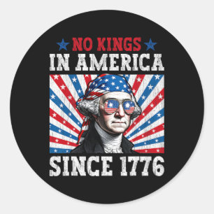 No Kings In America Since 1776 Distressed Usa Flag Classic Round Sticker