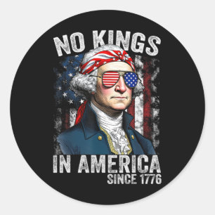 No Kings In America Since 1776 Distressed Usa Flag Classic Round Sticker