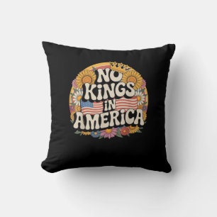 No Kings In America Since 1776 Distressed USA Flag Cushion