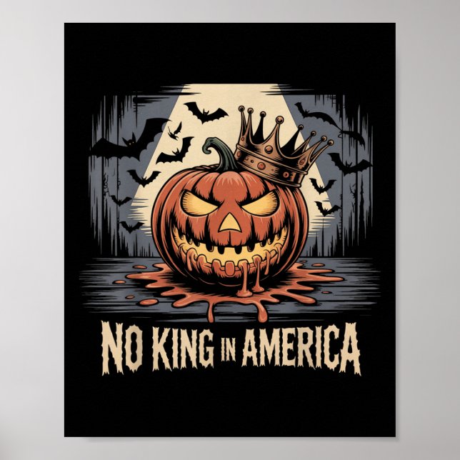 No Kings In America Since 1776 Distressed Usa Flag Poster (Front)